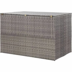 ASUPERMALL Boite De Rangement De Jardin Gris 150x100x100 Cm Resine Tressee -Rangement de jardin Soldes 23187466 3