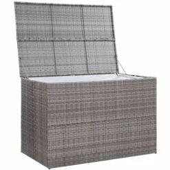 ASUPERMALL Boite De Rangement De Jardin Gris 150x100x100 Cm Resine Tressee -Rangement de jardin Soldes 23187466 4