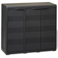 Topdeal Armoire De Rangement De Jardin Avec 2 étagères Noir