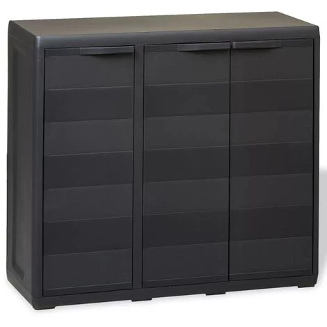 Topdeal Armoire De Rangement De Jardin Avec 2 étagères Noir 3 Topdeal Armoire De Rangement De Jardin Avec 2 étagères Noir