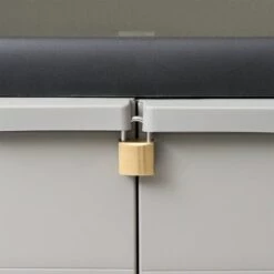 Topdeal Armoire De Rangement De Jardin Avec 2 étagères Noir Et Gris -Rangement de jardin Soldes 23248699 3