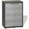Topdeal Armoire De Rangement De Jardin Avec 1 étagère Noir Et Gris