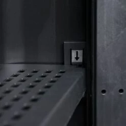 Topdeal Armoire De Rangement De Jardin Avec 1 étagère Noir Et Gris -Rangement de jardin Soldes 23248701 4