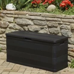 Topdeal Boîte De Rangement De Jardin Noir 117x45x56 Cm 11 Topdeal Boîte De Rangement De Jardin Noir 117x45x56 Cm -Rangement de jardin Soldes 23248702 5