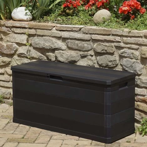 Topdeal Boîte De Rangement De Jardin Noir 117x45x56 Cm 7 Topdeal Boîte De Rangement De Jardin Noir 117x45x56 Cm – Image 5