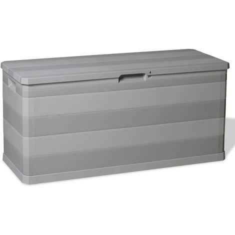 Topdeal Boîte De Rangement De Jardin Gris 117x45x56 Cm 3 Topdeal Boîte De Rangement De Jardin Gris 117x45x56 Cm