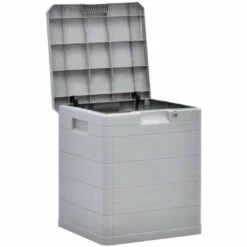Topdeal Boîte De Rangement De Jardin 90 L Gris Clair -Rangement de jardin Soldes 23278906 3