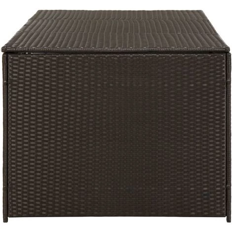 Topdeal Boîte De Rangement De Jardin Résine Tressée 180x90x75 Cm Marron 7 Topdeal Boîte De Rangement De Jardin Résine Tressée 180x90x75 Cm Marron – Image 5