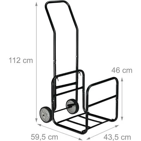 Relaxdays Chariot à Bois, 2 En 1, Panier à Bûches Avec Roues, En Acier, Jusqu’à 45 Kg, Transport & Rangement, Noir 7 Relaxdays Chariot à Bois, 2 En 1, Panier à Bûches Avec Roues, En Acier, Jusqu’à 45 Kg, Transport & Rangement, Noir – Image 5