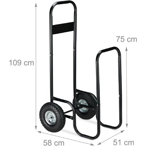Relaxdays Chariot à Bois, Métal, Bâche De Protection, 2 Roues, 60 Kg, Transport & Stockage, Panier à Bûches, Noir 7 Relaxdays Chariot à Bois, Métal, Bâche De Protection, 2 Roues, 60 Kg, Transport & Stockage, Panier à Bûches, Noir – Image 5