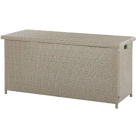 BELIANI Coffre En Rotin Beige Taupe 126 X 46 Cm - Beige 6 BELIANI Coffre En Rotin Beige Taupe 126 X 46 Cm - Beige – Image 4