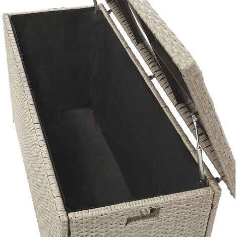 BELIANI Coffre En Rotin Beige Taupe 126 X 46 Cm - Beige 7 BELIANI Coffre En Rotin Beige Taupe 126 X 46 Cm - Beige – Image 5