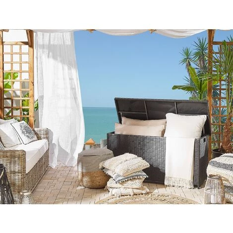 BELIANI Coffre En Rotin Marron 126 X 46 Cm - Marron 4 BELIANI Coffre En Rotin Marron 126 X 46 Cm - Marron – Image 2