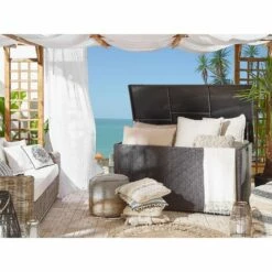 BELIANI Coffre En Rotin Marron 155 X 75 Cm - Marron 8 BELIANI Coffre En Rotin Marron 155 X 75 Cm - Marron -Rangement de jardin Soldes 23712062 2