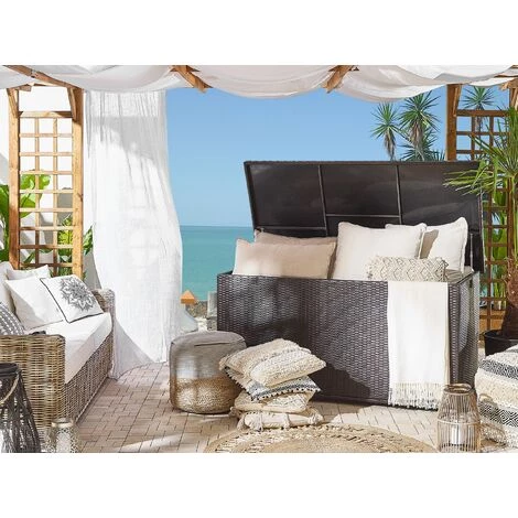 BELIANI Coffre En Rotin Marron 155 X 75 Cm - Marron 4 BELIANI Coffre En Rotin Marron 155 X 75 Cm - Marron – Image 2