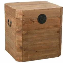AUBRY GASPARD Coffre Carré En Pin Recyclé Et Métal Carré N/a - N/a