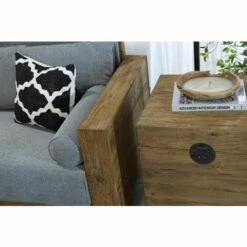 AUBRY GASPARD Coffre Carré En Pin Recyclé Et Métal Carré N/a - N/a -Rangement de jardin Soldes 23948126 3