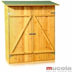 Melko Cabane à Outils Cabane à Outils XXL Cabane à Outils Armoire De Jardin, En Bois, Marron, 162 X 140 X 75 Cm