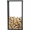 Melko Porte-bûches Robuste Pour Le Bois De Chauffage Et Le Bois D'allumage, Support En Bois Indépendant, En Fer, 100 X 60 Cm - Avec Plots En Caoutchouc Pour La Protection Du Sol -Rangement de jardin Soldes 24030350 1