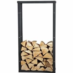 Melko Porte-bûches Robuste Pour Le Bois De Chauffage Et Le Bois D'allumage, Support En Bois Indépendant, En Fer, 100 X 60 Cm - Avec Plots En Caoutchouc Pour La Protection Du Sol