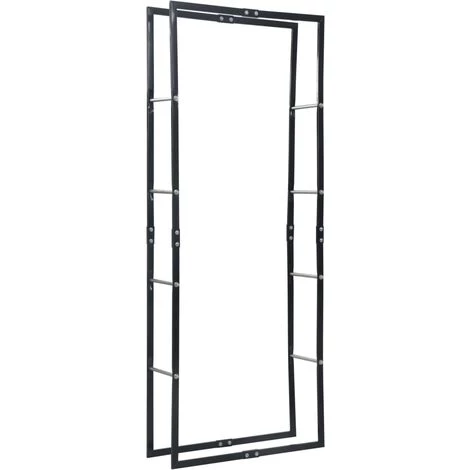 ASUPERMALL Portant De Bois De Chauffage Noir 80x25x200 Cm Acier 3 ASUPERMALL Portant De Bois De Chauffage Noir 80x25x200 Cm Acier