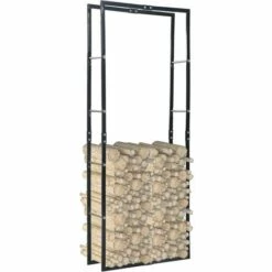 ASUPERMALL Portant De Bois De Chauffage Noir 80x25x200 Cm Acier 9 ASUPERMALL Portant De Bois De Chauffage Noir 80x25x200 Cm Acier -Rangement de jardin Soldes 24165938 3