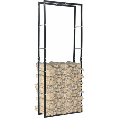 ASUPERMALL Portant De Bois De Chauffage Noir 80x25x200 Cm Acier 5 ASUPERMALL Portant De Bois De Chauffage Noir 80x25x200 Cm Acier – Image 3