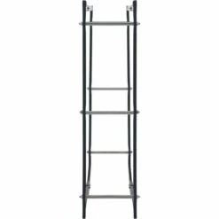 ASUPERMALL Portant De Bois De Chauffage Noir 100x25x100 Cm Acier -Rangement de jardin Soldes 24165953 5