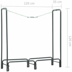 ASUPERMALL Portant De Bois De Chauffage Anthracite 120x35x120 Cm Acier -Rangement de jardin Soldes 24165968 4