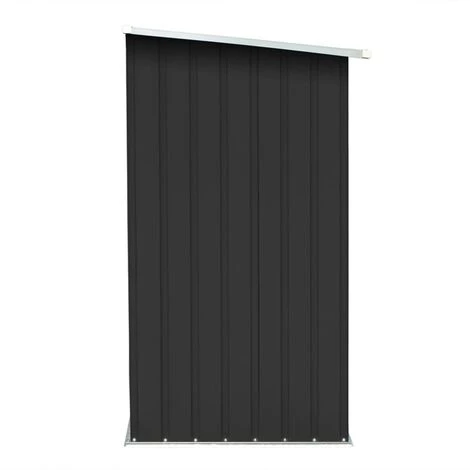 ASUPERMALL Abri De Stockage A Bois Acier Galvanise 163x83x154cm Anthracite 5 ASUPERMALL Abri De Stockage A Bois Acier Galvanise 163x83x154cm Anthracite – Image 3