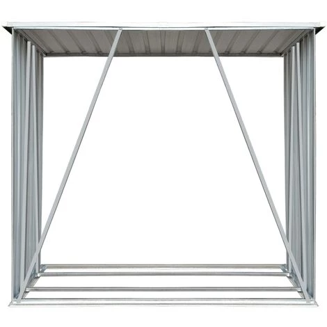 ASUPERMALL Abri De Stockage A Bois Acier Galvanise 163x83x154cm Anthracite 6 ASUPERMALL Abri De Stockage A Bois Acier Galvanise 163x83x154cm Anthracite – Image 4