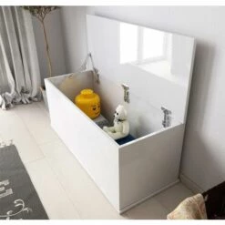 DESIGN AMEUBLEMENT Coffre De Rangement | 100 X 40 X 40cm | Blanc Finition Brillante | Modèle ARIEL - Blanc 7 DESIGN AMEUBLEMENT Coffre De Rangement | 100 X 40 X 40cm | Blanc Finition Brillante | Modèle ARIEL - Blanc -Rangement de jardin Soldes 24400467 2