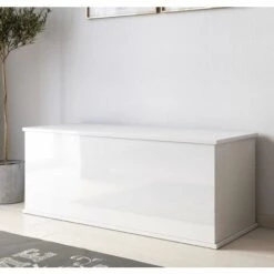 DESIGN AMEUBLEMENT Coffre De Rangement | 100 X 40 X 40cm | Blanc Finition Brillante | Modèle ARIEL - Blanc 8 DESIGN AMEUBLEMENT Coffre De Rangement | 100 X 40 X 40cm | Blanc Finition Brillante | Modèle ARIEL - Blanc -Rangement de jardin Soldes 24400467 3
