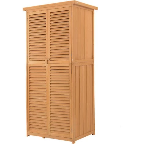 Outsunny Armoire De Jardin Abri Jardin Remise Pour Outils Sur Pied Dim. 79L X 42l X 160H Cm 2 étagères Portes Persiennes Toit Bitumé étanche Bois Pin Pré-huilé - Marron 3 Outsunny Armoire De Jardin Abri Jardin Remise Pour Outils Sur Pied Dim. 79L X 42l X 160H Cm 2 étagères Portes Persiennes Toit Bitumé étanche Bois Pin Pré-huilé - Marron