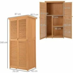 Outsunny Armoire De Jardin Abri Jardin Remise Pour Outils Sur Pied Dim. 79L X 42l X 160H Cm 2 étagères Portes Persiennes Toit Bitumé étanche Bois Pin Pré-huilé - Marron 9 Outsunny Armoire De Jardin Abri Jardin Remise Pour Outils Sur Pied Dim. 79L X 42l X 160H Cm 2 étagères Portes Persiennes Toit Bitumé étanche Bois Pin Pré-huilé - Marron -Rangement de jardin Soldes 25008185 3