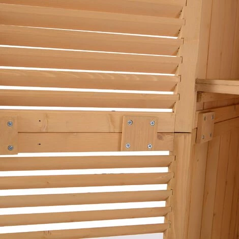 Outsunny Armoire De Jardin Abri Jardin Remise Pour Outils Sur Pied Dim. 79L X 42l X 160H Cm 2 étagères Portes Persiennes Toit Bitumé étanche Bois Pin Pré-huilé - Marron 6 Outsunny Armoire De Jardin Abri Jardin Remise Pour Outils Sur Pied Dim. 79L X 42l X 160H Cm 2 étagères Portes Persiennes Toit Bitumé étanche Bois Pin Pré-huilé - Marron – Image 4