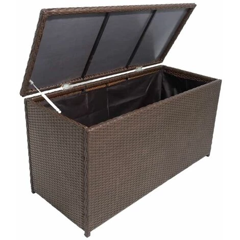Hommoo Boite De Rangement De Jardin Marron 120x50x60 Cm Resine Tressee HDV27046 3 Hommoo Boite De Rangement De Jardin Marron 120x50x60 Cm Resine Tressee HDV27046