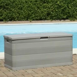 Hommoo Boite De Rangement De Jardin Gris 117x45x56 Cm HDV27996 -Rangement de jardin Soldes 25140936 5