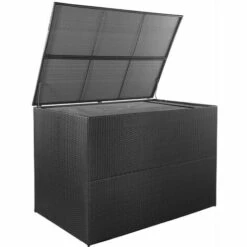 Hommoo Boite De Rangement De Jardin Noir 150x100x100 Cm Resine Tressee HDV28452 8 Hommoo Boite De Rangement De Jardin Noir 150x100x100 Cm Resine Tressee HDV28452 -Rangement de jardin Soldes 25141491 2