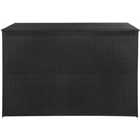 Hommoo Boite De Rangement De Jardin Noir 150x100x100 Cm Resine Tressee HDV28452 5 Hommoo Boite De Rangement De Jardin Noir 150x100x100 Cm Resine Tressee HDV28452 – Image 3