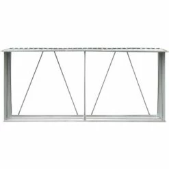 Hommoo Abri De Stockage De Bois Acier Galvanise 330x84x152 Cm Gris HDV29039 -Rangement de jardin Soldes 25141849 3