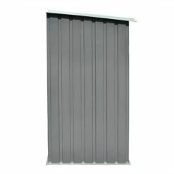 Hommoo Abri De Stockage De Bois Acier Galvanise 163x83x154 Cm Gris HDV29125 -Rangement de jardin Soldes 25141869 5
