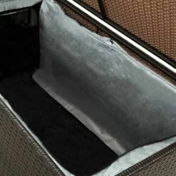 Hommoo Boite De Rangement De Jardin Resine Tressee 100x50x50 Cm Marron HDV30006 -Rangement de jardin Soldes 25142686 2