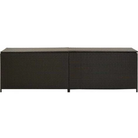 Hommoo Boite De Rangement De Jardin Resine Tressee 200x50x60 Cm Marron HDV30008 5 Hommoo Boite De Rangement De Jardin Resine Tressee 200x50x60 Cm Marron HDV30008 – Image 3