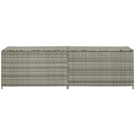 Hommoo Boite De Rangement De Jardin Resine Tressee 200x50x60 Cm Gris HDV30009 5 Hommoo Boite De Rangement De Jardin Resine Tressee 200x50x60 Cm Gris HDV30009 – Image 3