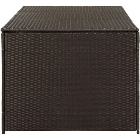 Hommoo Boite De Rangement De Jardin Resine Tressee 180x90x75 Cm Marron HDV30011 7 Hommoo Boite De Rangement De Jardin Resine Tressee 180x90x75 Cm Marron HDV30011 – Image 5