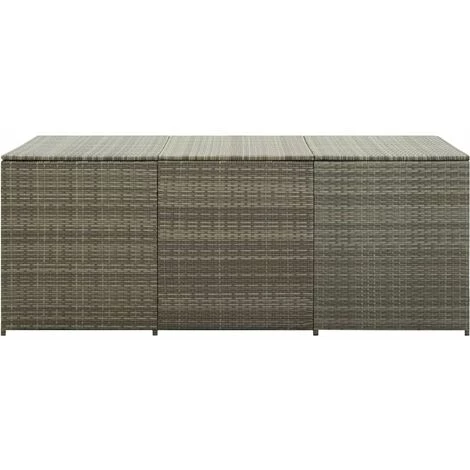 Hommoo Boite De Rangement De Jardin Resine Tressee 180x90x75 Cm Gris HDV30012 7 Hommoo Boite De Rangement De Jardin Resine Tressee 180x90x75 Cm Gris HDV30012 – Image 5