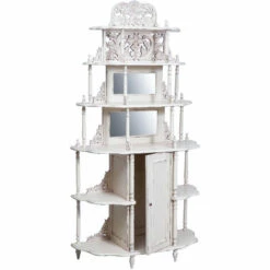 BISCOTTINI Etagere En Bois D'acajou Massif Finition Noyer L100xPR39xH190 Cm 9 BISCOTTINI Etagere En Bois D'acajou Massif Finition Noyer L100xPR39xH190 Cm -Rangement de jardin Soldes 25148507 3