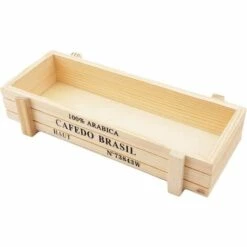 BEARSU Boîte De Rangement En Bois, Rectangulaire Multifonctionnel Pot, Pots De Fleurs Pour Plantes Artificielles, Bois, Primary Color, 22.5 * 9.5cm -Rangement de jardin Soldes 25206236 2