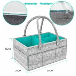 BEARSU Panier De Rangement Pour Bébé En Feutre,Organisateur De Couche Pliable,Panier De Rangement Avec Compartiment Amovible,pour Chambre De Bébé, Crèche, Voyage En Voiture -Rangement de jardin Soldes 25362550 3
